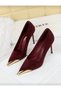 Women's Stiletto Pointed Toe Gold Detailed Heeled Shoes - 3