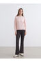 Pink Crew Neck Pearl Embroidered Women's Knitwear Sweater from Patenth - 2