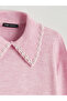 Patenth'Den Pink Peter Pan collar Bead Embroidered Women's Knitwear Sweater - 6