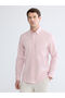 Nevavm Regular Fit Striped Linen Look Men's Shirt with Difference