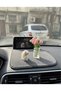 Cute Mini Rabbit and Pink Flower Vase Miniature Car Glove Box Accessory Home Decoration Ornament