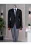 Italian Style S Slim Fit Men's Jacket Pants Combination Suit Black T14670