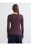 Artı-Store Women's Long-Sleeved Bodysuit with Cycling Collar, Made of Ribbed Knit Fabrics - 4