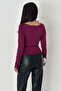Women's Side Tie Buckle Blouse – Magenta Twist - 7