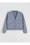 Lcw Modest Blue V-Neck Women's Knitwear Cardigan with Nevavm Difference - W5Ne44Z8-997 - 5