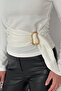 Women's Side Tie Buckle Blouse – Magenta Twist - 4