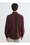 Burgundy Regular Fit Gabardine Men's Shirt - 4