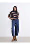 Timeless Clothing & Timeless Choices Devrik Roba Collar Striped Women's Knitwear Sweater - 3