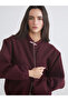 Burgundy Crew Neck Women's Cashmere Jacket