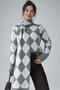 Polo Collar Baklava Pattern Premium Soft Scarf Sweater Set - 3