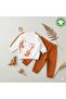 Little Dino Premium Organic Cotton Dinosaur Patterned Casual Baby Top and Bottom Set