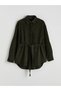 Trendlucky Women's Velvet Shirt Tunic with Belt in Contrast Color - 6