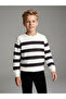 Crew Neck Striped Boy's Knitwear Sweater