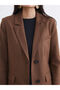 Double-Breasted Collared Women's Cashmere Blazer Jacket - 5