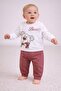Bottom and Top Set Baby Boy Set with Snap Fasteners 2-Piece Set with Suspender Teddy Bear 6-9-12 Months