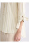 Lcw Grace Khaki Striped Collar Striped Linen Blend Women's Shirt - 4