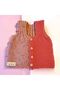 Baby Hand Knitted Vest Pink Colored Thread 0-6 Months