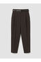Trendlucky Cigarette Women's Pleated Pants with Belt in the Waist with a Difference in Color - 6
