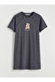 Crew Neck Printed Maternity Nightgown - 5