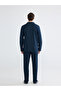 Navy blue standard fit men's button-down pajama set from gülis boutique - 4