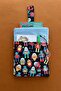 Linen Book Cover with Pockets Robot Pattern Book Lover Gift - 4