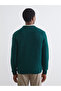Lcw Vision Green Crew Neck Bear Teddy Printed Men's Knitwear Sweater - 4