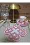 2-Pack Pink Infinite Love Celtic Knot Design Modern Cocktail Coffee Presentation Napkin 15cm - 4