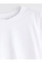 White Crew Neck Basic Girl's T-Shirt - 2