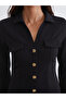Shirt Collar Slit Dress - 3