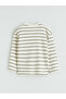 Green Crew Neck Striped Boy's T-Shirt (S6) - 3