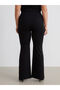 Create your style from uzg store black elastic waist Flared women's pants - 8