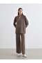 Lcwaikiki Basic Mock Neck Stripes Oversized Women's T-Shirt - 2