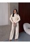 Women's Half Turtleneck Double Zipper Pocket Knitwear Set - 2