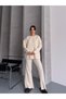 Women's Crew Neck Sweater Pants Bottom-Top Knitwear Set