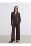 Vizyon New Season Stand Collar Striped Oversize Women's T-Shirt - 2