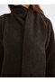 Brown shawl collar women's knit sweater - 3