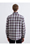 Regular Fit Long Sleeve Plaid Men's Lumberjack Shirt - 4