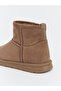 Beige Girl's Suede Boots - 5