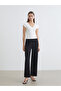 Nevavm Textured Women's Trousers with Elastic Waist