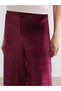 Trendlucky Women's Wide Leg Velvet Trousers with Elastic Waist and Difference in Color - 3