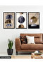 Circular and Linear Poster 3 Pieces Wooden Framed Painting Act - 3