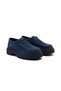 Navy Blue Suede Genuine Leather Lace-Up Navy Blue Sole Women's Daily Casual Shoes - 2