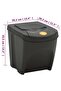 Stackable Garbage Bin Boxes 4 pcs Grey 100 L Polypropylene - 3