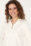 Women's Cream Zippered Polo Collar Sweater 50309661-Vr256 - 2