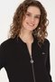 Women's Black Zippered Polo Collar Knitwear Cardigan 50317375-Vr046 - 2