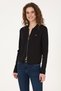 Women's Black Zippered Polo Collar Knitwear Cardigan 50317375-Vr046 - 3