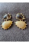 Women's Gold Plated Brown Stone Detailed Dangle Earrings – Stylish and Modern Design - 7