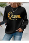 Women's Printed Crew Neck Comfortable Fit Women's Sweatshirt