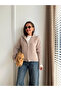 Beige Turtleneck Double Zipper Knit Cardigan - 251108 - 2