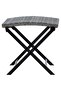 Folding Stool Poly Rattan Grey - 2